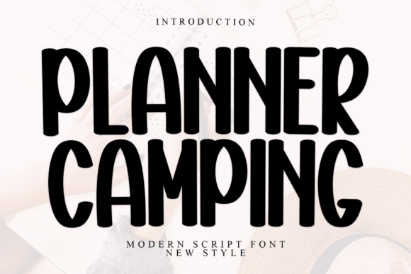 Planner Camping: A Bold, Handwritten Font for Adventurous Editorial Design